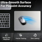 Glass Gaming Mouse Pad, Hard Mousepad for Gaming, 15.7” x 11.8” Ultra-Smooth Micro-Etched Surface Mousepad, Improved Precision & Speed, Anti-Slip Base, Silver - Image 4