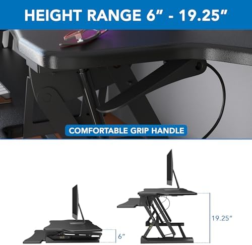 Mount-It! Standing Desk Converter 48" Wide Sit Stand Extra Large Desk Riser - Image 3