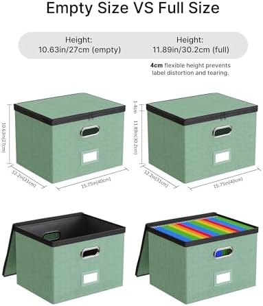 Oterri File Box Large 2-Pack Hanging Organizer for Letter/Legal-Size Folder - Image 3