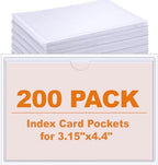 Outus 200 Pack 4.4 x 3.15 Inch Self Adhesive Label Pockets Bin Labels by Outus