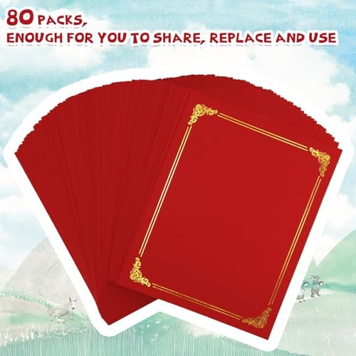 Fainne 80 Pcs 80 Pieces Certificate Holders Diploma Holder, Bright Red - Image 4