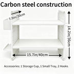 Desktop Shelf Organizer,White Desk Shelf for Dormitory Office - Image 2
