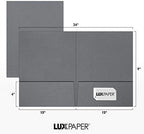 LUXPaper 9" x 12" Presentation Folders | Two Pocket | Front Cover Card Slits (Lower Right) | Sterling Gray Linen | 100lb. Cover | 100 Qty - Image 3