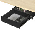 Under Desk Drawer with Lock, 13.8 Inch Slide-Out Metal Storage Drawer,Black by ERGOCOLLECT