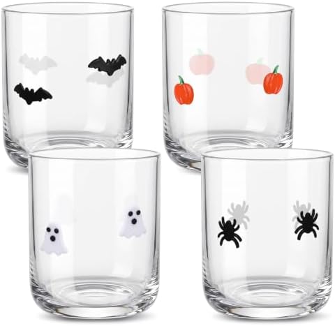 SiliFine 4 Pack Halloween Icon Juice Glasses, 14 oz by SiliFine