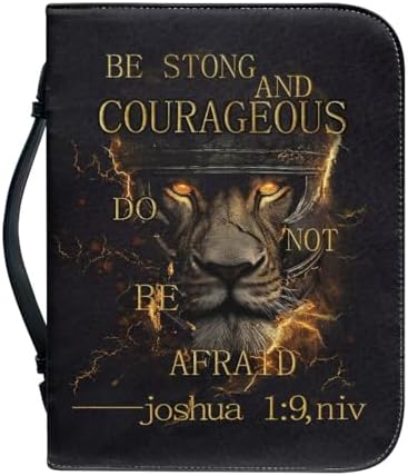 Tiger Flaming Cross Print Bible Cover for Women Men with Top Handle Portable Bible Carrying Case Church Bag with Multiple Pockets, Large Capacity Case Holiday Gifts for Christians - Image 2