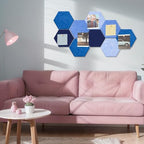 6.7 x 5.9 in 16 Pcs Hexagon Cork Board Tiles, Felt Pin Boards, Ocean - Image 2