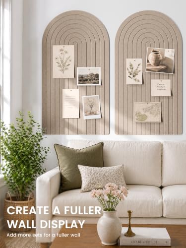 Large Arched Felt Bulletin Board 47.2''×25.5'', Taupe - Image 4