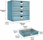 Small Wooden Drawers Wooden Box with Drawer Blue - Image 3