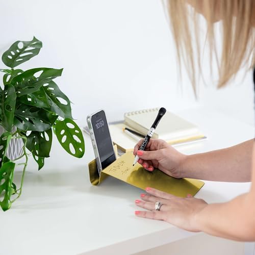Three by Three Seattle 5.5"x9" Metal Dry Erase to-Do Board, 1-Pack (Golden) - Image 4