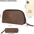 Leather Tech Pouch for Cables Chargers Phone | Tech Bag | Zipper Travel Accessory Pouch | Electronic Organizer Case Travel Bag (Vintage Dark Brown) - Image 5