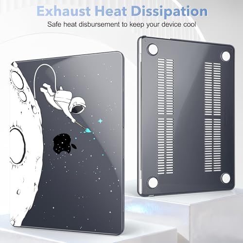 May Chen for MacBook Air 15 inch Case M5 M4 M3 M2 2026 2024-2023, Model A3448 A3241 A3114 A2941, Closes Seamlessly Hard Shell Laptop Cover with Keyboard Cover, Cute Astronaut - Image 4