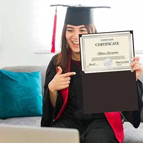 Epakh 72 Pcs Certificate Kit Includes 24 Certificate Holders and 24 Papers 24 Foil Award Seals Stickers Diploma Covers Graduation Competition Supplies(Black, Silver) - Image 4