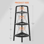 HOOBRO Corner Shelf, 3-Tier Corner Shelf Stand, 40" Tall Ladder Bookshelf, Industrial Corner Display Shelf Plant Stand for Living Room, Kitchen, Home Office, Black BB143CJ01 - Image 3