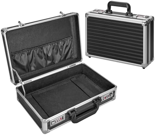 LOCKCURX File Organizer Storage Box, 14.2 x 9.4 x 4.5 Inch Metal Briefcase by LOCKCURX