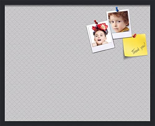 PinPix 30x24 inch Cork Bulletin Board. This Decorative Framed Pin Board Comes with Diamond Pattern in Light Grey Design and Satin Black. Ideal for Home, Office Decor or School (PinPix-524) by PinPixBulletinBoards