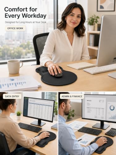 Ergonomic Mouse Pad with Wrist Rest, Memory Foam, Non-Slip Silicone Base - Image 6