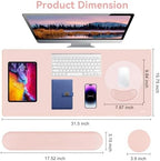 MOSISO Wrist Rest for Mouse Pad Set, Large Gaming Deskpad, Baby Pink - Image 2