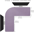 Vyaaa L Shaped Desk Mat Mouse pad, (39"+ 39") x 13" Corner Desk Mat, Purple - Image 2