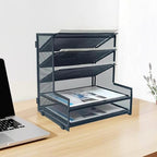 SETTFRFE 5-Tier Metal Desk File Organizer, File Tray Rack - Image 5