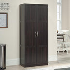 Sauder Storage Cabinet/ Pantry cabinets, 29.61 " x D: 16.02 " x H: 71.50", Cinnamon Cherry finish - Image 2