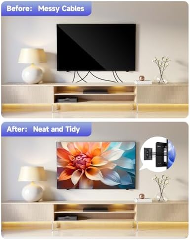 ZEXMTE in Wall Cable Management Kit, Wall Cable Concealer Kit for TV, Recessed Outlet for Low Voltage Cables, Cord Hider Fits All Plugs for Wall Mounted TV & Cable Pass Through, Black - Image 6