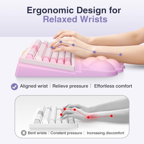Sushret Cloud Wrist Rest with Keyboard Stand, Keyboard Riser with Wrist Pad - Image 3