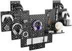 PEGZONE Controller and Headphone Holder Wall Mount, 14pcs, Black by Pegzone