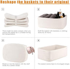 OIAHOMY 4 PACK 12L Storage Baskets for Organizing Storage Bins White - Image 7