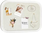 Arched Linen Bulletin Board,Large Pin Board for Walls,17.7"x23.6",White by TORASO