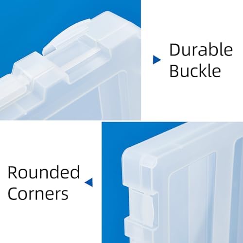 8 Pack Paper Storage Boxes, 8.5 x 11 Plastic Portable Project Case for US letter Size and A4 paper, Plastic Multi-Purpose Thick Scrapbook Storage Box for Office,Craft or Art Supplies - Image 4