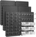 Steel Pegboard Tool Wall Organizer, 6Pack 14.76 x 10.82 in, 6 Bins, Black by PHXGrove