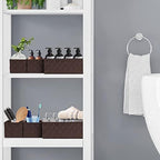 Posprica Woven Storage Baskets for Organizing 6 Pack, Large&Small Storage Cube Bins Set for Bathroom, Storage Boxes Container for Drawer, Closet, Shelf, Dresser, Brown - Image 3