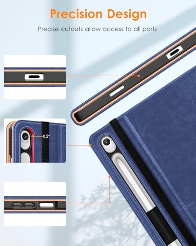 DTTO Leather Case for Galaxy Tab S10 Lite / S10 FE / S9 FE, Navy Blue - Image 3