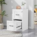 2-Drawer Metal File Cabinet with Lock, Narrow Vertical, White by Unknown