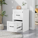 2-Drawer Metal File Cabinet with Lock, Narrow Vertical, White by Unknown