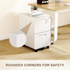 2 Drawer Mobile File Cabinet with Lock and 4 Keys - Image 4