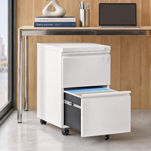 DEVAISE 2 Drawer File Cabinet with Lock, Fully Assembled Except Casters - Image 2
