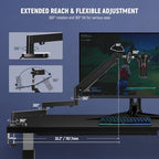 NEEWER Low Profile Mic Arm Desk Mount, 360° Swivel Boom Arm with Pneumatic Damping Adjustable, Cable Management, Compatible with Shure MV7 SM7B Blue Yeti Gaming Streaming Podcast Microphone, MS002 - Image 3