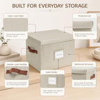 3-Pack Multi-Size Storage Boxes for Documents - Beige - Image 3
