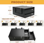 POPMOON 14" D 2Tier Under Desk Drawer Lockable Pull Out Storage Organizer - Image 2