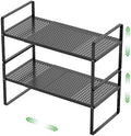 Expandable Storage Shelf, Stackable Organizer Rack, Black Small 2 PK by SOFRON
