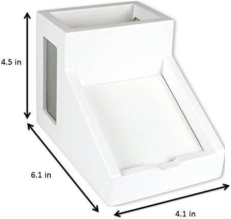 Victor Desk Pencil Cup With Angled Note Holder, Frosted Glass Window Desktop Organizer for Pens, Pencils, and Notes, 4.1 x 6.1 x 4.5-Inches, White - Image 4