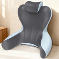 22" XL Reading Pillow Sitting in Bed,Back Support & Armrests(Grey & Blue) by HAMYODO