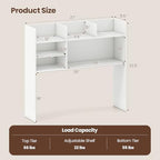 Desk Hutch with 6 Shelves and Adjustable Shelf for 32 Inch Monitor - Image 3