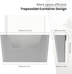 YOHOM Adhesive File Holder Plastic Document Folder Door No Drilling Mount Mail Magazine Organizer A4 Filing Envelopes Folder, Office Wall Mount Single Pocket(GREY, 3 PCS) - Image 2
