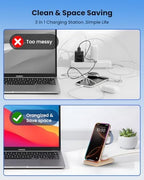 3 in 1 Wireless Charging, Wireless Charger Stand for Multiple Apple Devices, Wireless Charger for iPhone 17 16 15 14 13 12 11 Pro Max XS XR 8, Apple Watch 11 9 8 7 6 SE 5 4 3 2, AirPods 3/2/Pro - Image 6