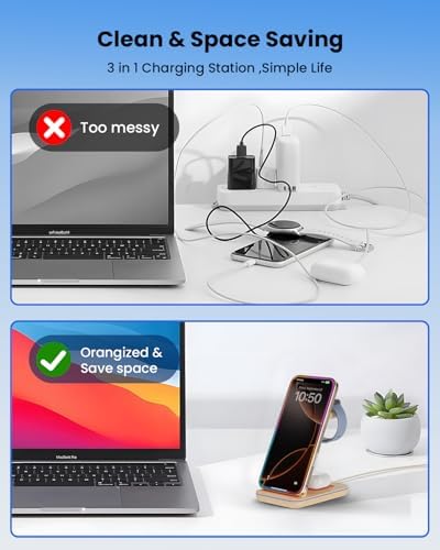 3 in 1 Wireless Charging, Wireless Charger Stand for Multiple Apple Devices, Wireless Charger for iPhone 17 16 15 14 13 12 11 Pro Max XS XR 8, Apple Watch 11 9 8 7 6 SE 5 4 3 2, AirPods 3/2/Pro - Image 6