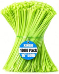 XINGO 1000 PCS PCS Apple Green Zip Ties 16 Inch, 60 LBS Tensile Strength, Self-Locking Nylon Plastic Nylon PA66 Wire Ties for Indoor and Outdoor Use by XINGO