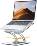 Nulaxy 360° Rotating Laptop Stand for Desk, Dual Foldable Design, Silver by Nulaxy